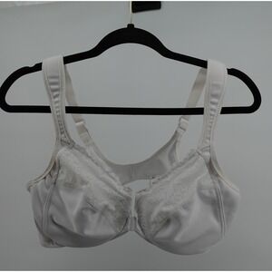 Glamorise Front Closure Lace Support Bra White 40B Underwire 0960 DS
